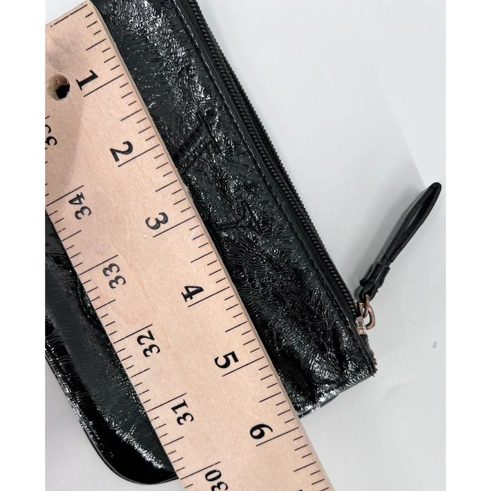 Victoria's Secret Black Faux Patent Leather Wallet Bag Key Holder Coin Purse - Picture 4 of 5